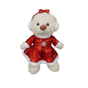 Bunny Boutique online plüss webshop termékfotó Piros téli ruha, fülvédővel